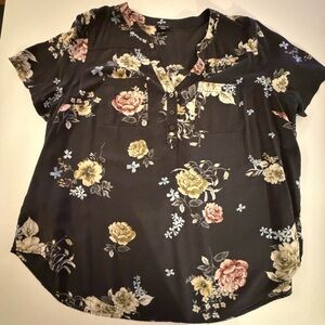 Torrid Dark Floral Harper Blouse